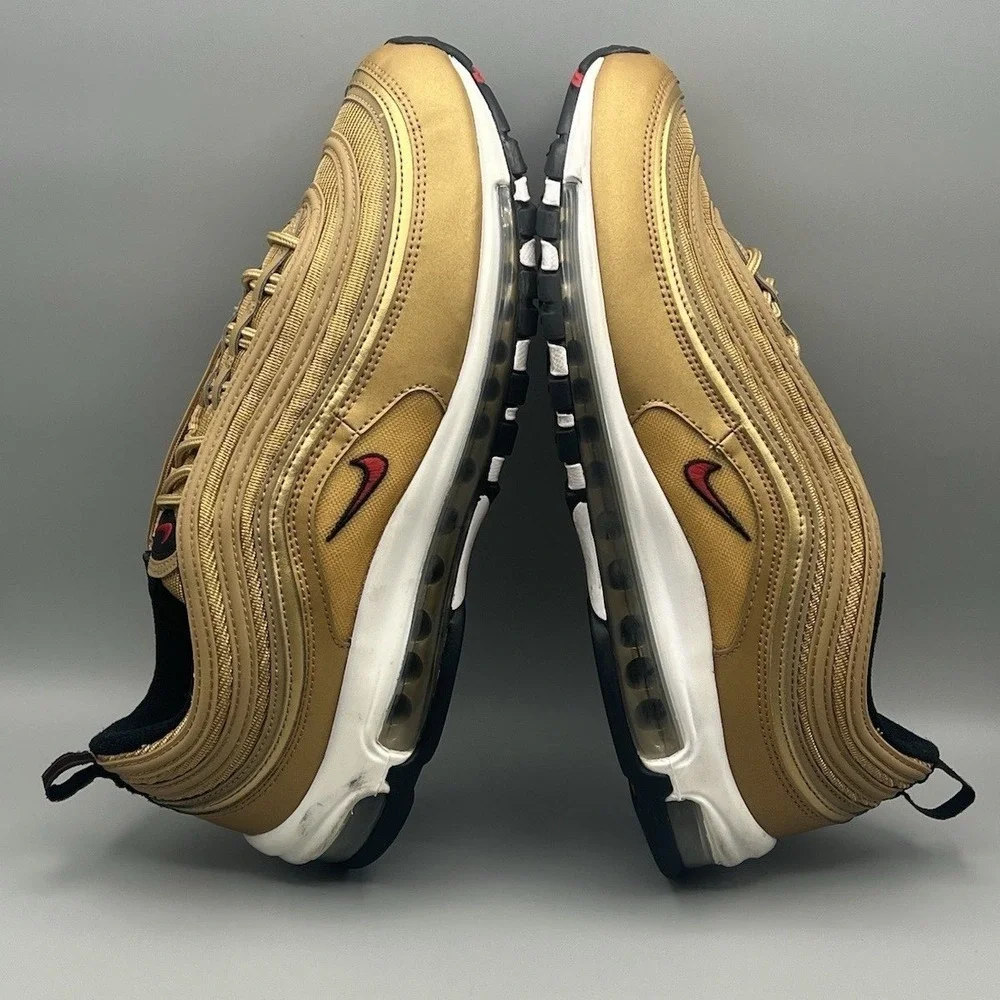 2022 Nike Air Max 97 OG Metallic Gold Retro Shoes -  Men's Size 11.5 USED
